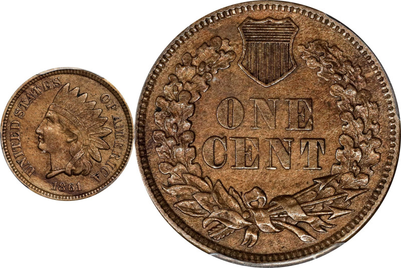 1861 Indian Cent. AU-53 (PCGS).

PCGS# 2061. NGC ID: 227G.

From the John He...