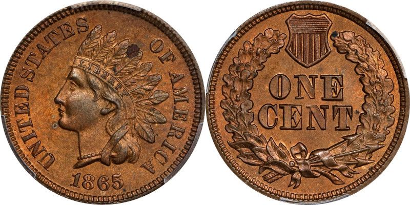 1865 Indian Cent. Fancy 5. MS-63 RB (PCGS).

PCGS# 2083. NGC ID: 227N.

From...