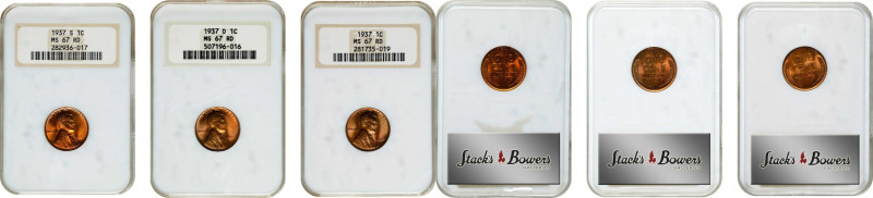 1937 Lincoln Cent. PDS Set. MS-67 RD (NGC). OH.

All examples are individually...