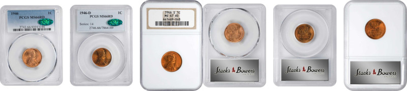 1946 Lincoln Cent. PDS Set.

Included are: 1946 MS-66 RD (PCGS), CAC; 1946-D M...