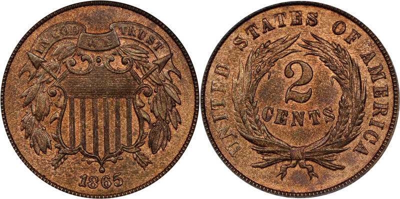 1865 Two-Cent Piece. MS-65 RB (PCGS). CAC.

PCGS# 3583. NGC ID: 22NA.

From ...