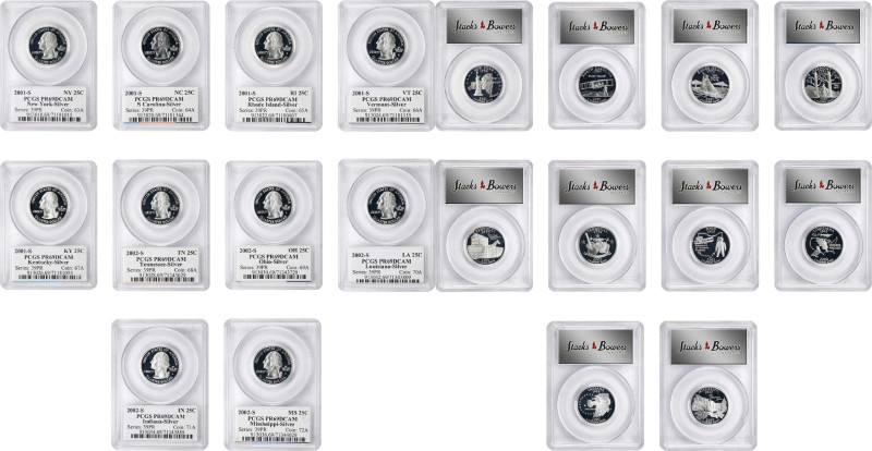 Lot of (10) State Quarters. Silver. Proof-69 Deep Cameo (PCGS). State Quarter La...