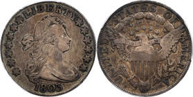 1803 Draped Bust Half Dollar. O-101, T-1. Rarity-3. Large 3, Small Reverse Stars. VF-20 (PCGS).

PCGS# 6066. NGC ID: 24EF.

Estimate: $625