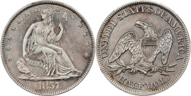 1857-S Liberty Seated Half Dollar. AU Details--Cleaned (PCGS).

PCGS# 6292. NGC ID: 24HU.

From the George Collection.

Estimate: $500