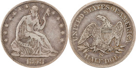 1858-S Liberty Seated Half Dollar. Fine-15 (PCGS).

PCGS# 6295. NGC ID: 24HX.

From the George Collection.

Estimate: $150