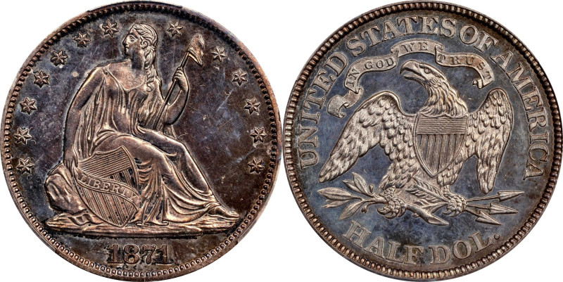 1871 Liberty Seated Half Dollar. Proof Details--Altered Surfaces (PCGS).

PCGS...