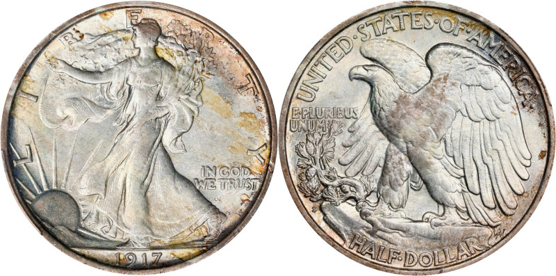 1917-S Walking Liberty Half Dollar. Reverse Mintmark. MS-62 (PCGS).

PCGS# 657...