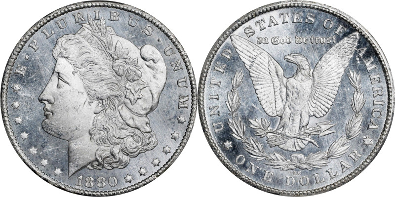 1880-CC Morgan Silver Dollar. VAM-6. Top 100 Variety. 8/Low 7. MS-62 PL (CACG)....