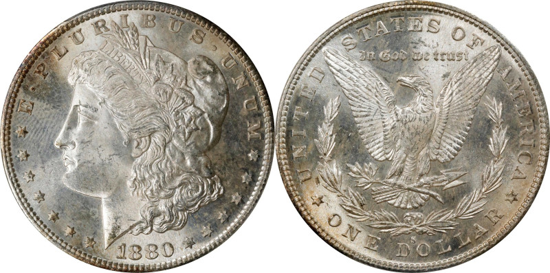 1880/79-S Morgan Silver Dollar. VAM-8. Top 100 Variety. Medium S. MS-64 (PCGS)....