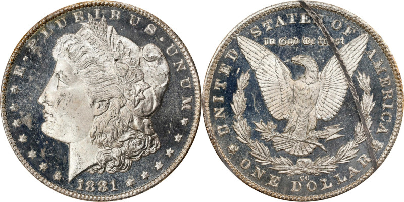 1881-CC Morgan Silver Dollar. MS-64 PL (PCGS). CAC. OGH Rattler.

Reverse side...