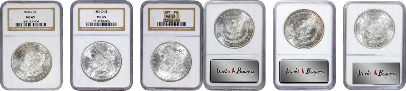 Lot of (3) 1880s Morgan Silver Dollars. MS-65 (NGC).

Included are: 1880-S; 18...