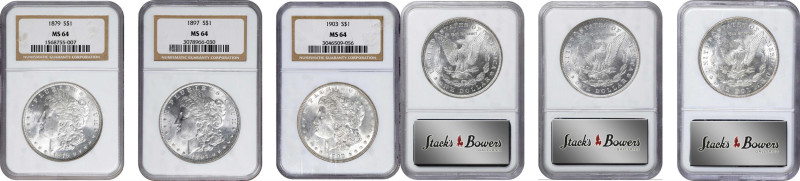 Lot of (3) Philadelphia Minted Morgan Silver Dollars. MS-64 (NGC).

Included a...