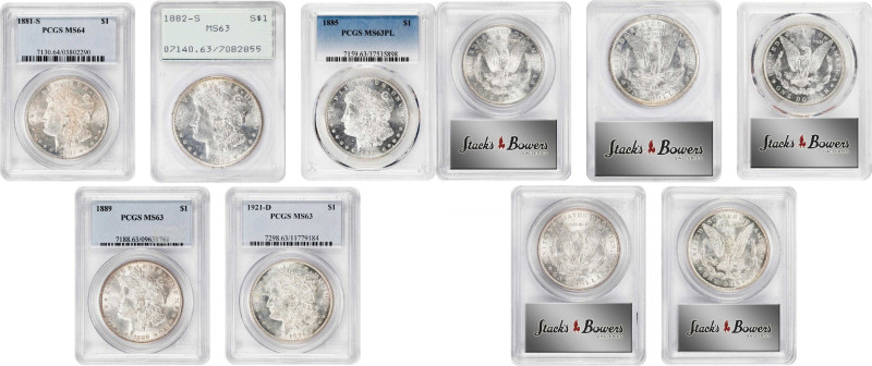 Lot of (5) Choice Mint State Morgan Silver Dollars. (PCGS).

Included are: 188...