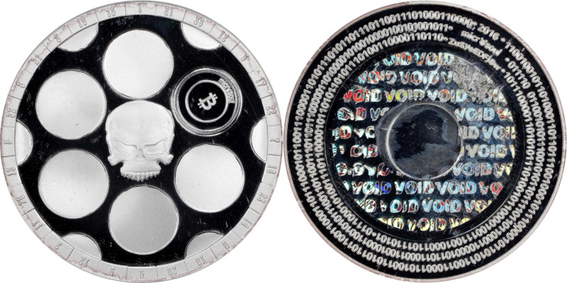 Redeemed 2016 Microsoul "Russian Roulette" Bitcoin. Silver. MS-68 PL (ICG).

R...