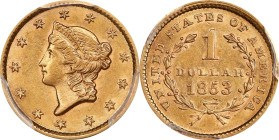 1853 Gold Dollar. AU-58 (PCGS).

PCGS# 7521. NGC ID: 25BU.

From the George Collection.

Estimate: $300