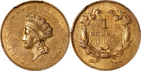 1855 Gold Dollar. Type II. AU Details--Cleaned (PCGS).

PCGS# 7532. NGC ID: 25C4.

From the Ronald A. Slovick Family Collection.

Estimate: $330