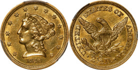 1840-O Liberty Head Quarter Eagle. Winter-2. Small O. AU Details--Cleaned (PCGS).

PCGS# 7720. NGC ID: 25GD.

From our ANA Convention Auction sale...