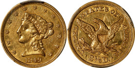 1849 Liberty Head Quarter Eagle. AU Details--Scratch (PCGS).

PCGS# 7752. NGC ID: 25HD.

Estimate: $700