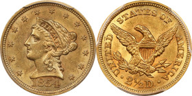1854 Liberty Head Quarter Eagle. MS-62 (PCGS).

PCGS# 7769. NGC ID: 25HX.

From our Metropolitan New York Numismatic Convention sale, May 1971, lo...