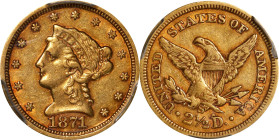 1871-S Liberty Head Quarter Eagle. EF-45 (PCGS).

PCGS# 7814. NGC ID: 25KJ.

Ex Abner Kreisberg, September 1961.

Estimate: $500