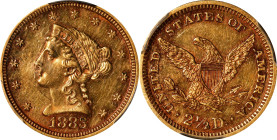 1883 Liberty Head Quarter Eagle. AU Details--Cleaned (PCGS).

PCGS# 7835. NGC ID: 25L7.

Estimate: $1300