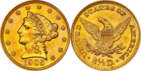 1905 Liberty Head Quarter Eagle. MS-65 (PCGS).

PCGS# 7857. NGC ID: 25LW.

Estimate: $750