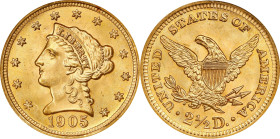 1905 Liberty Head Quarter Eagle. MS-64 (NGC). Gold CAC. OH.

PCGS# 7857. NGC ID: 25LW.

Estimate: $500