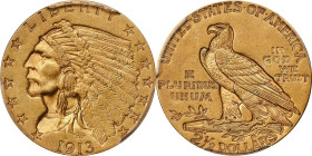 1913 Indian Quarter Eagle. AU-58 (PCGS).

PCGS# 7945. NGC ID: 2897.

From the Finger Lakes Collection.

Estimate: $375