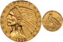 1928 Indian Quarter Eagle. AU-58 (PCGS).

PCGS# 7952. NGC ID: 289E.

Estimate: $350