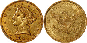 1844 Liberty Head Half Eagle. AU Details--Scratch (PCGS).

PCGS# 8219. NGC ID: 25T7.

Estimate: $600