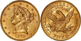 1879 Liberty Head Half Eagle. MS-62 (PCGS).

PCGS# 8348. NGC ID: 25X7.

Estimate: $800