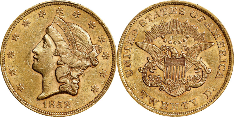 1852 Liberty Head Double Eagle. AU-55 (PCGS).

PCGS# 8906. NGC ID: 268K.

Es...