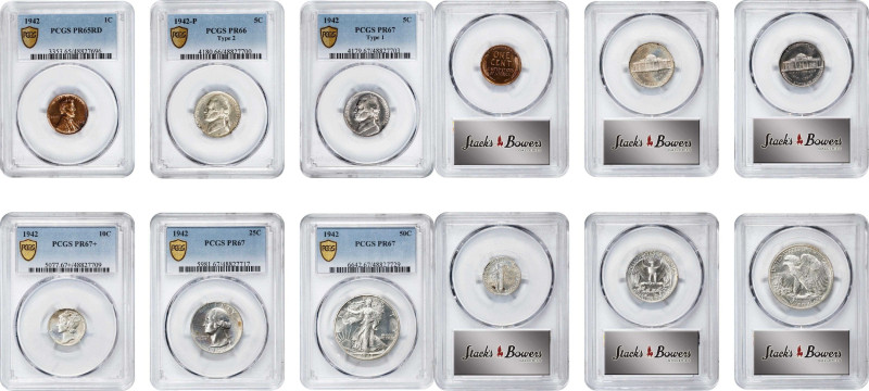 Six-Piece 1942 Proof Set. (PCGS).

All examples are individually encapsulated....