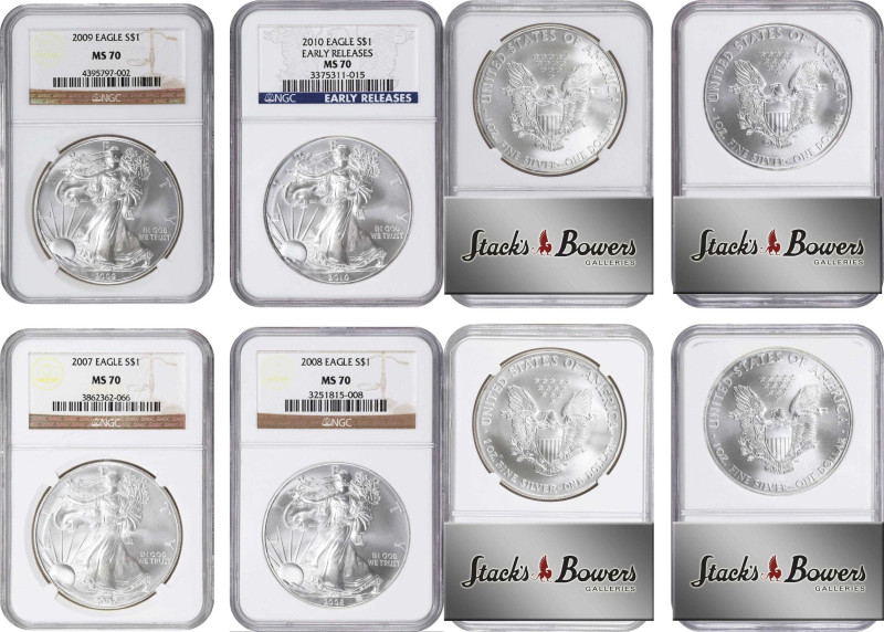 Lot of (2) Silver Eagles. MS-70 (NGC).

Included are: 2009 MS-70; and 2010 Ear...