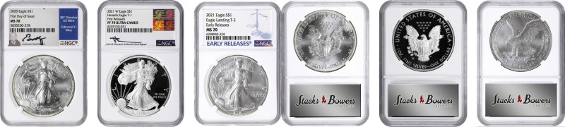 Lot of (3) 2020s Silver Eagles. Early Releases. (NGC).

Included are: 2020 Fir...