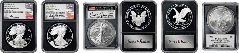 Lot of (3) Certified 2020s Silver Eagles.

Included are: 2020-S First Day of I...