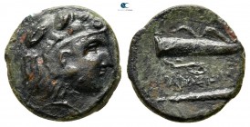 Eastern Europe. Imitations of Alexander III of Macedon  circa 300-100 BC. Bronze AE