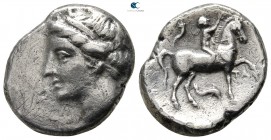 Calabria. Tarentum circa 281-228 BC. Campano-Tarentine issue. Nomos AR