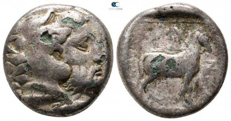 Kings of Macedon. Aigai. Amyntas III 393-369 BC. 
Foureé Didrachm AR

20 mm.,...