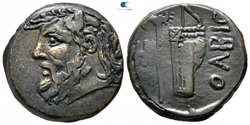 Scythia. Olbia 320-300 BC. 
Bronze Æ

24 mm., 10,97 g.

Horned head of Bory...