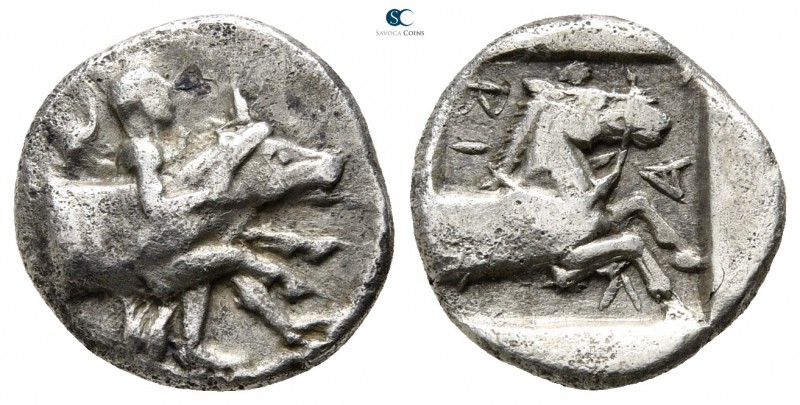 Thessaly. Larissa 460-450 BC. 
Hemidrachm AR

14 mm., 2,76 g.

The hero The...