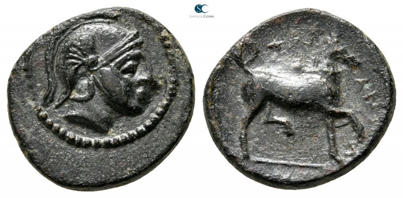 Thessaly. Phalanna circa 370-350 BC. 
Chalkous Æ

14 mm., 1,68 g.

Head of ...