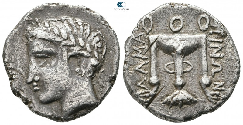 Illyro-Paeonian Region. Damastion circa 400-345 BC. 
Tetradrachm AR

23 mm., ...