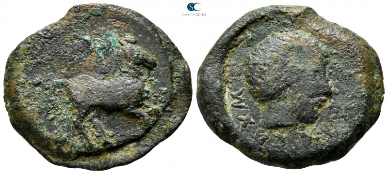 Akarnania. Palairos 400-300 BC. 
Tetradrachm Æ

29 mm., 15,11 g.

Horse rea...