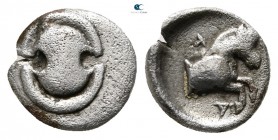 Boeotia. Tanagra circa 380-350 BC. Obol AR