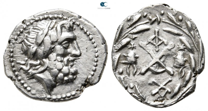 Achaia. Achaian League. Lakedaimon (Sparta) circa 85 BC. 
Hemidrachm AR

17 m...