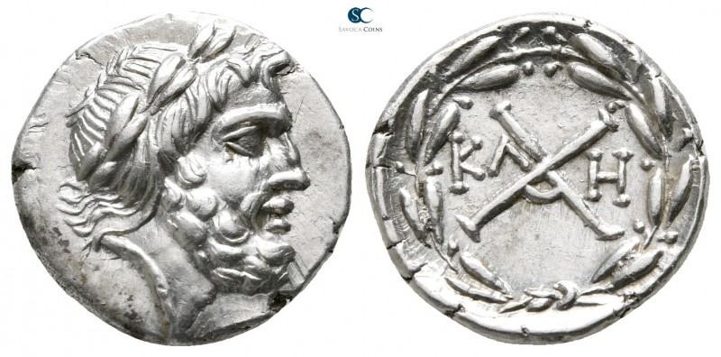 Achaia. Kleitor. Achaian League circa 90-85 BC. 
Triobol-Hemidrachm AR

15 mm...