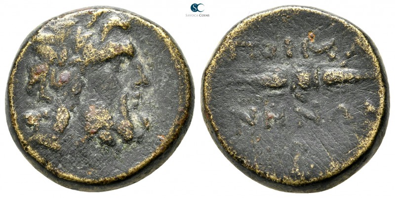 Mysia. Poimanenon circa 100-0 BC. 
Bronze Æ

20 mm., 8,00 g.

Laureate head...