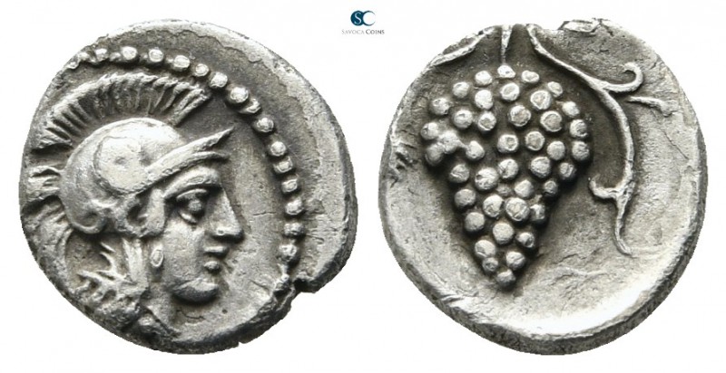 Cilicia. Soloi 385-350 BC. 
Obol AR

9 mm., 0,69 g.

Helmeted head of Athen...