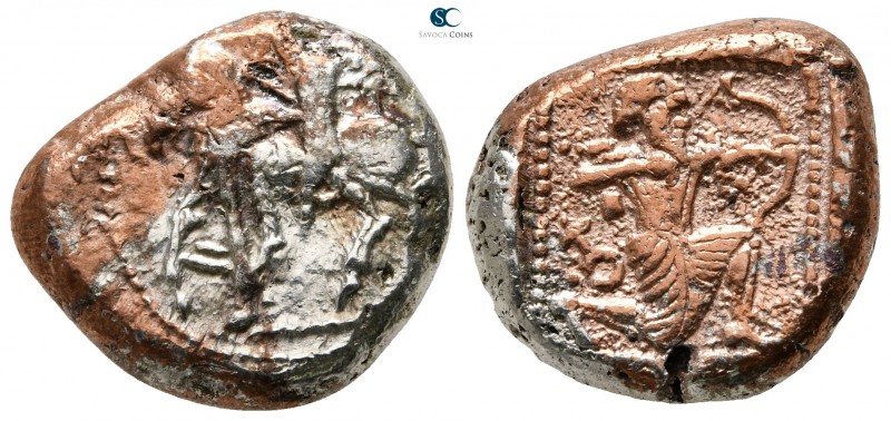 Cilicia. Tarsos 425-400 BC. 
Stater AR

20 mm., 10,97 g.

Horseman (Cilicia...
